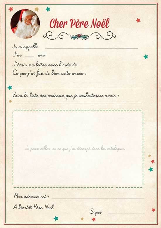 application lettre au pere noel